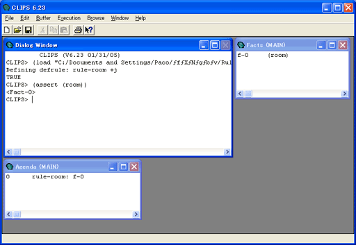 CLIPSルール、ファクト、アジェンダ